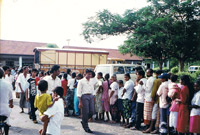 Donating cloths & dry rations at Welikanda